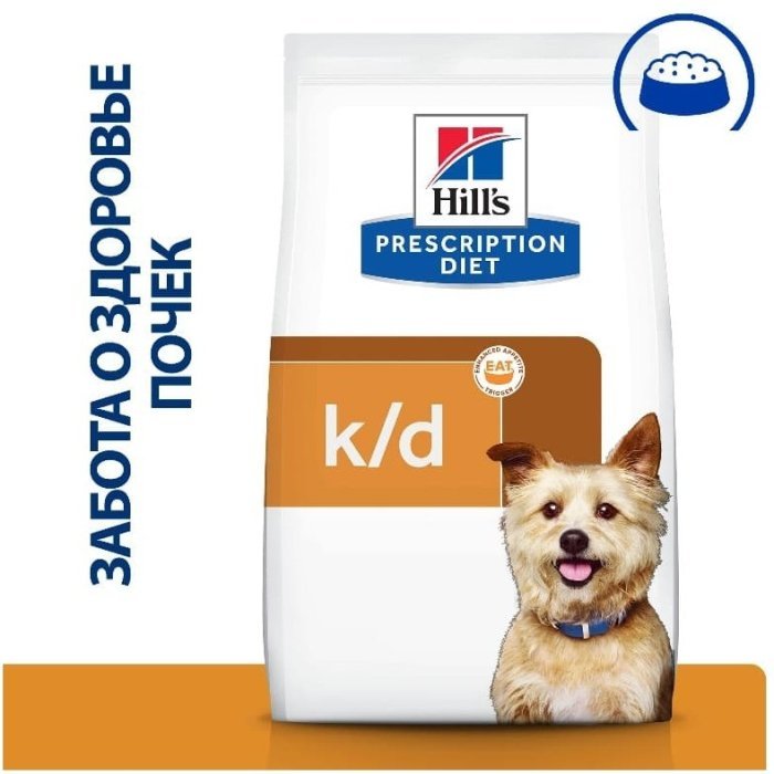 Сухой диетический корм для собак Hill's Prescription Diet k/d Kidney Care при профилактике заболеваний почек