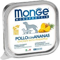 Monge Monoprotein Fruits Ananas Паштет из курицы с ананасами для собак, 150г