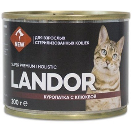 LANDOR влажный корм для стерилизованных кошек с Куропаткой и Клюквой