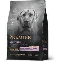 Premier Dog ADULT Maxi корм для собак крупных пород Свежее филе лосося с индейкой