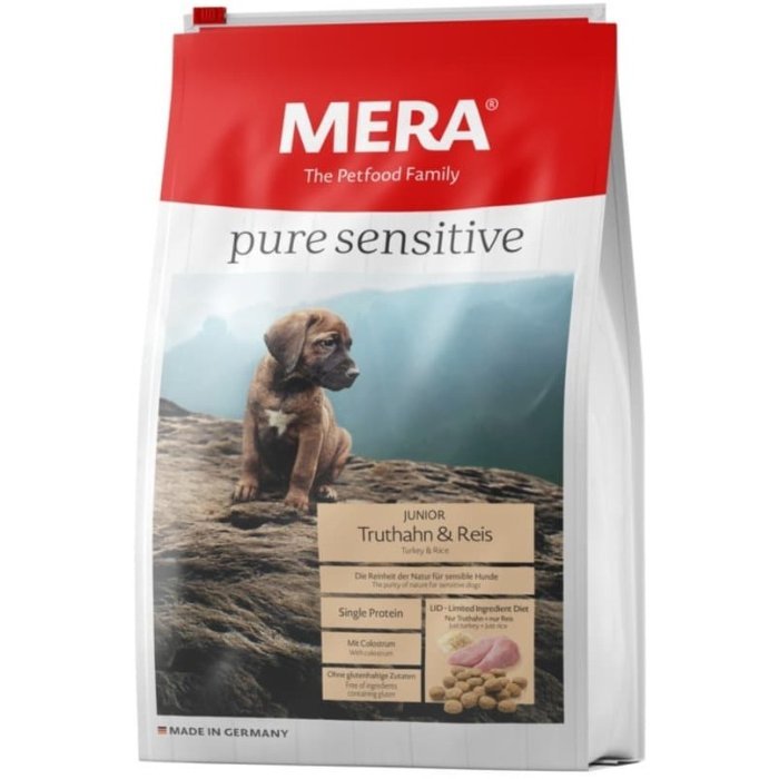 Сухой корм Mera Pure Sensitive "Junior Truthahn & Reis" для щенков с индейкой и рисом