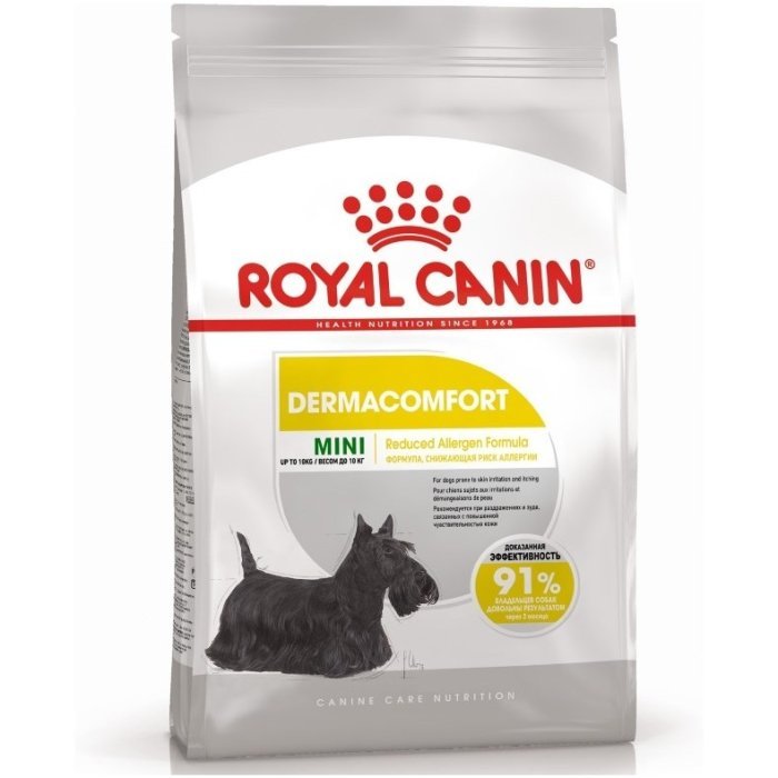 Корм Royal Canin Для собак малых пород с чувствительной кожей, Мини Дерма Комфорт