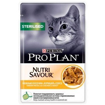Purina Pro Plan Для стерилизованных кошек, курица в соусе, Nutrisavour Sterilised