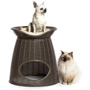 BAMA PET домик для кошек PASHA 52х60х46/55h см, с подушечками, коричневый