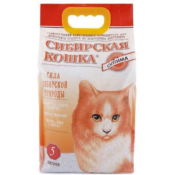 Сибирская кошка ОПТИМА Комкующийся наполнитель купить в Новосибирске