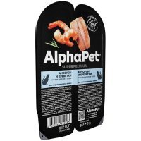 ALPHAPET корм для стерилизованных кошек, Анчоусы и креветки мясные кусочки в соусе, 80г