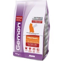 Gemon Cat Hairball корм для выведение шерсти для взрослых кошек с курицей и рисом