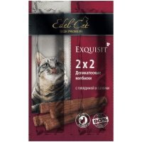 Edel Cat Лакомство жевательные колбаски для кошек, говядина с салями, 4х2 г