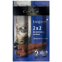 Edel Cat Лакомство жевательные колбаски для кошек, форель и солод, 4х2 г