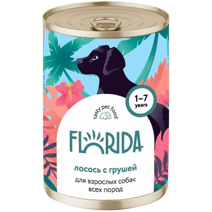 FLORIDA консервы для собак "Лосось с грушей"