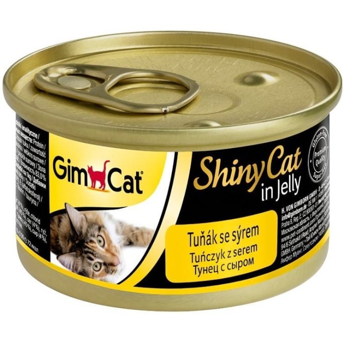 GimCat ShinyCat консервы для кошек из тунца с сыром 70 г