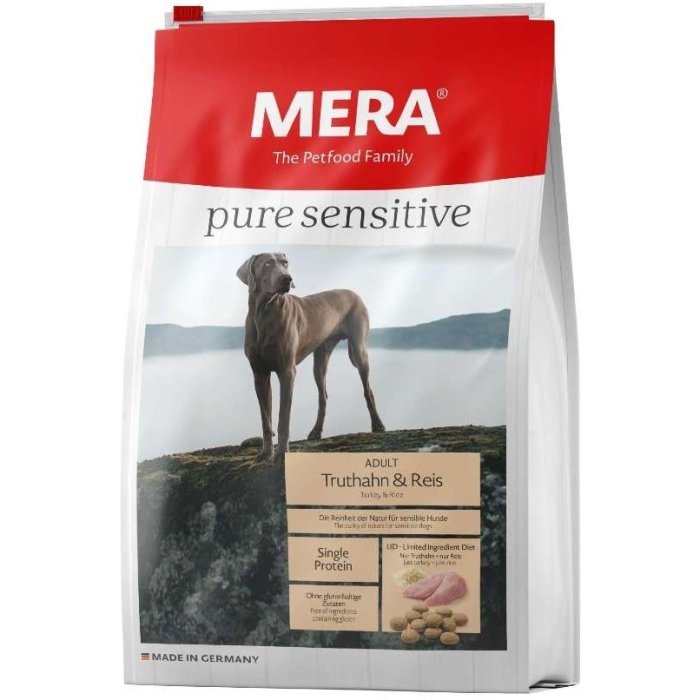 Сухой корм Mera Pure Sensitive Adult Truthahn & Reis для взрослых собак, с индейкой и рисом