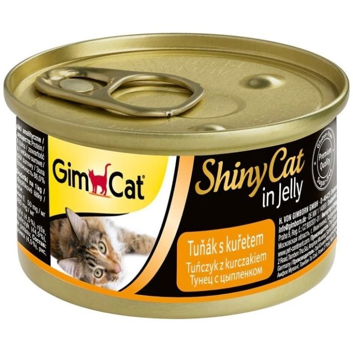 GimCat ShinyCat консервы для кошек из тунца с цыпленком 70 г