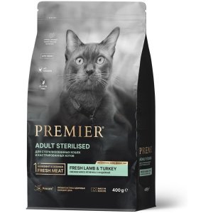 Premier Cat STERILISED корм для стерилизованных кошек Свежее мясо ягненка с индейкой