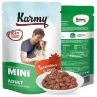 Karmy Mini Adult для взрослых собак мелких пород Телятина в соусе, 80г