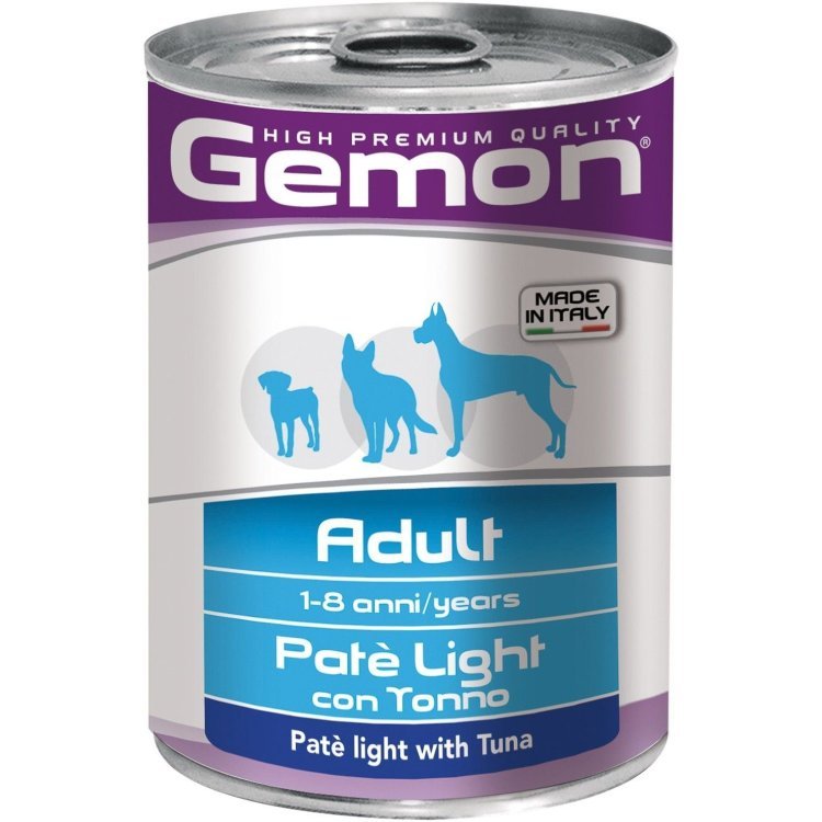 Gemon Dog Light консервы для собак облегченный паштет тунец 400г