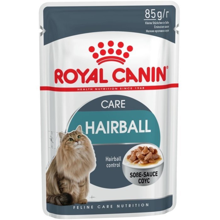 Royal Canin кусочки в соусе для вывода шерсти, Хэйрболл кэа