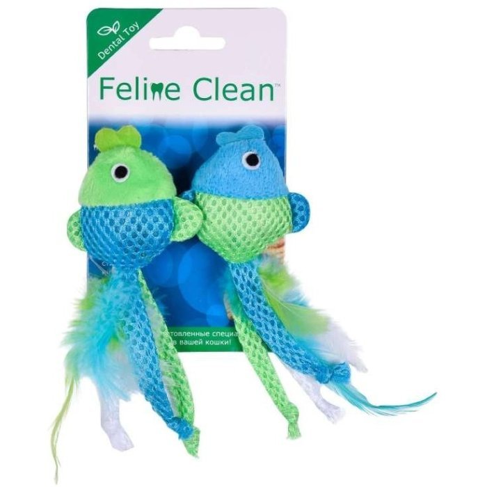Feline Clean игрушка для кошек Dental Рыбки, ленты и перья (2 шт.)