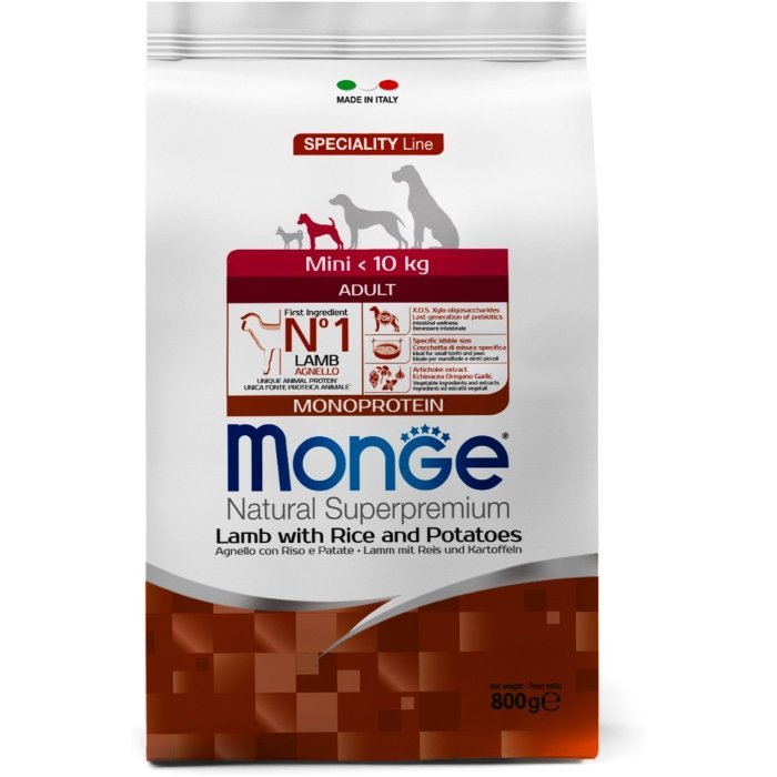 Monge Dog Speciality Mini корм для взрослых собак мелких пород ягненок с рисом и картофелем