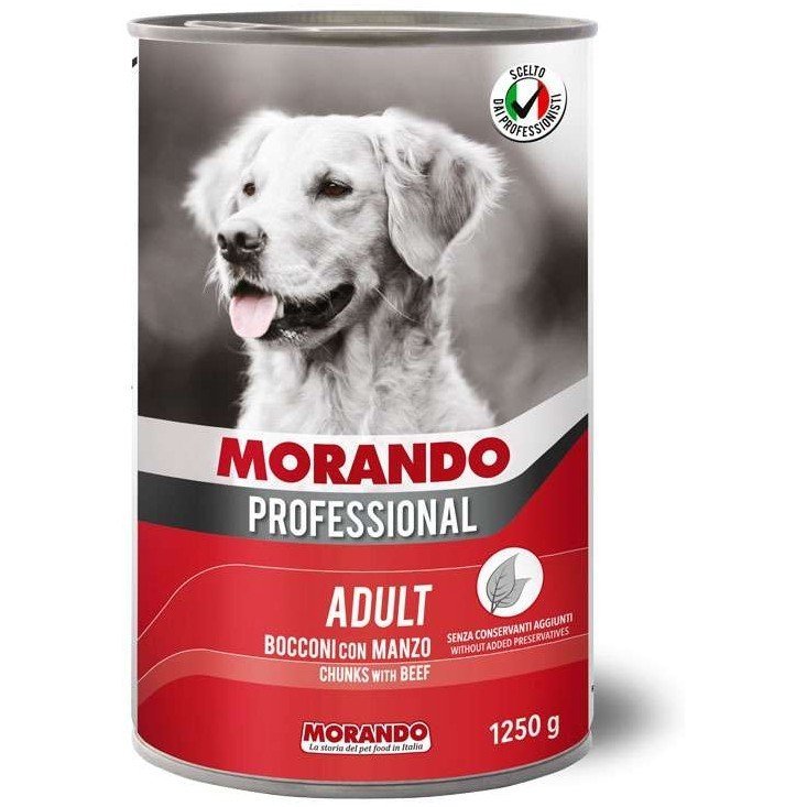 Morando Professional ADULT для собак крупные кусочки с Говядиной 1250г