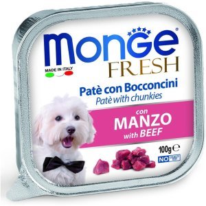 Monge Fresh Pate e Bocconicini con Manzo Нежный паштет из говядины для собак, 100г