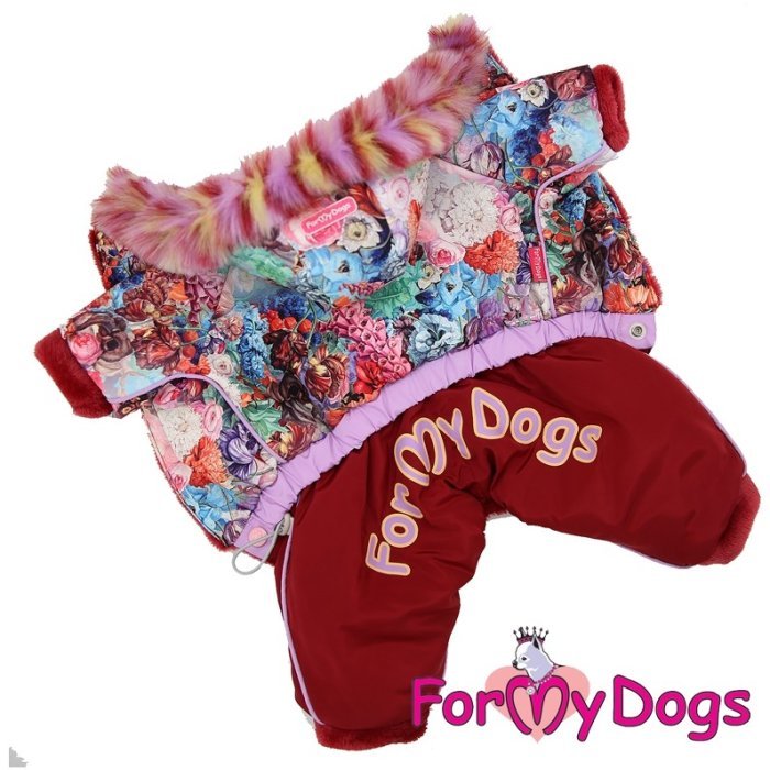 Комбинезон ForMyDogs для собак красный на девочек