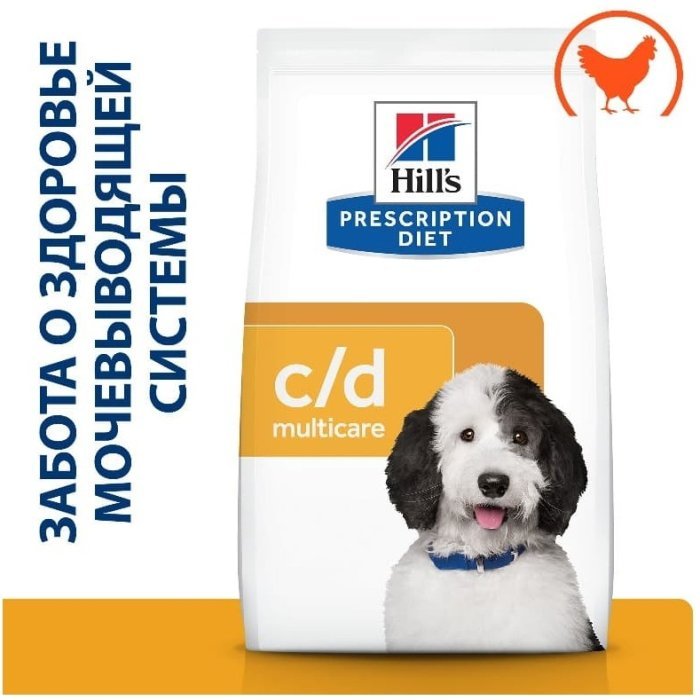 Hill's PD c/d Multicare Urinary Care для собак при профилактике мочекаменной болезни (мкб), с курицей