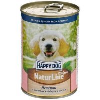 Happy Dog Natur line Консервы для собак Ягненок c печенью, сердцем и рисом, 400 г