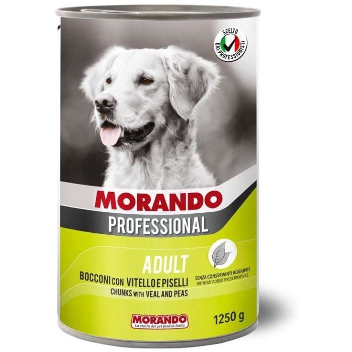 Morando Professional ADULT для собак крупные кусочки с Телятиной и Горохом 1250г