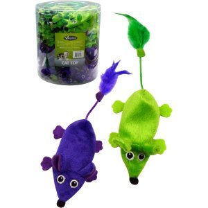 Papillon Игрушка для кошек "Плюшевые мышки, зеленые и фиолетовые"