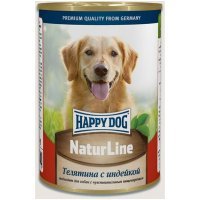 Happy Dog Natur line Консервы для собак Телятина и Индейка, 410г