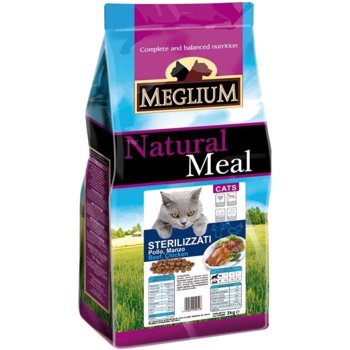 Сухой корм Meglium для стерилизованных кошек с курицей и рыбой