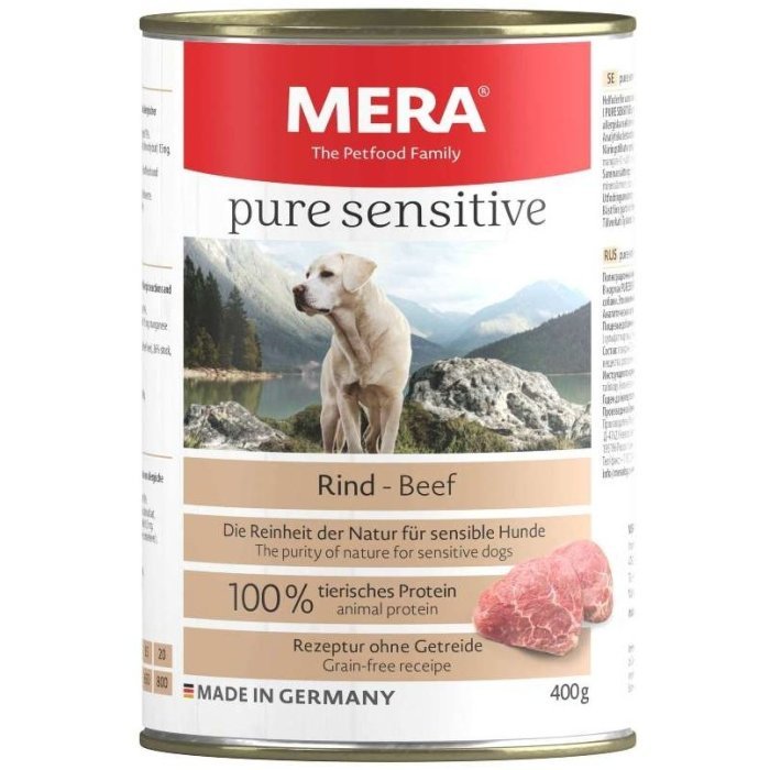 MERA Pure Sensitive MEAT Rind консервы для собак с говядиной, 400г