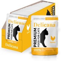 Delicana Влажный корм для стерилизованных кошек Кусочки в соусе с Курицей, 85г