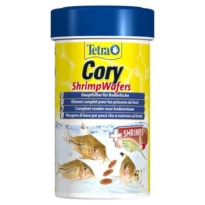 TetraCory Shrimp Wafers корм-пластинки с добавлением креветок для сомиков-коридорасов 100 мл