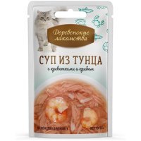Деревенские лакомства Суп из тунца с креветками и крабом, 35 г