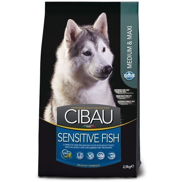Farmina Cibau Sensitive Fish medium/maxi для собак средних и крупных пород, Рыба