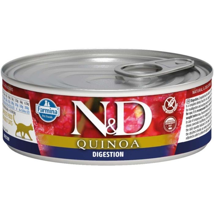 Farmina N&D Quinoa Digestion влажный корм для кошек Поддержка пищеварения Ягнёнок с киноа, 80г