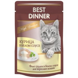 Best Dinner High Premium влажный корм для взрослых кошек Курица в соусе, 85г