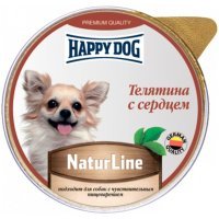 Happy Dog Natur line Консервы для собак Телятина с сердцем паштет, 125 г