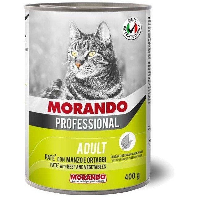 Morando Professional ADULT паштет для кошек с Говядиной и Овощами 400г