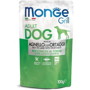 Monge Grill Pouch Agnello con Ortaggi Паучи гриль для собак с ягненком и овощами, 100 г