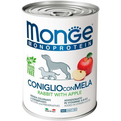 Monge Monoprotein Fruits Mela Паштет из кролика с яблоками для собак