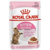 Royal Canin Kitten Sterilized для котят с момента операции до 12 мес., кусочки в соусе, 85г