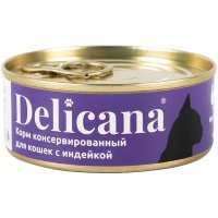 Delicana Влажный корм для взрослых кошек с Индейкой, 100г