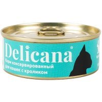 Delicana Влажный корм для взрослых кошек с Кроликом, 100г