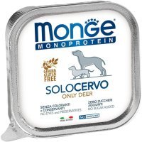 Monge Monoprotein Solo Cervo Паштет из оленины для собак, 150г