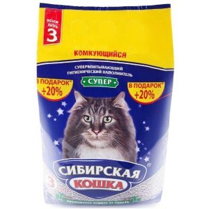 Сибирская кошка Супер комкующийся наполнитель для кошек