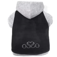 OSSO Fashion Толстовка для собак из велюра с капюшоном, графит