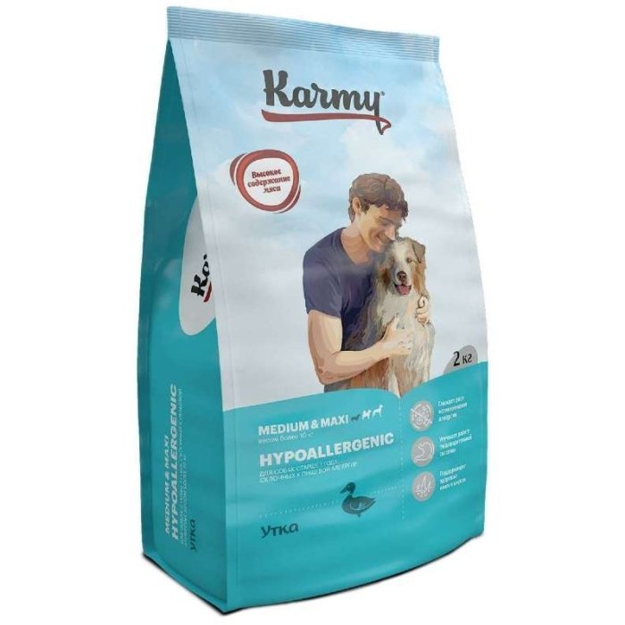 KARMY Hypoallergenic Medium & Maxi Утка гипоаллергенный сухой корм для собак средних и крупных пород